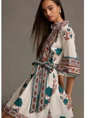 SUE SARTOR long sleeve Flounce Shorty dress